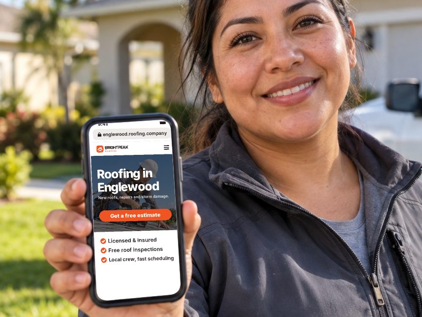 englewood.roofing.company open in a phone browser